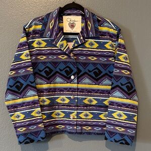 Chico's Multicolor Patterned Jacket